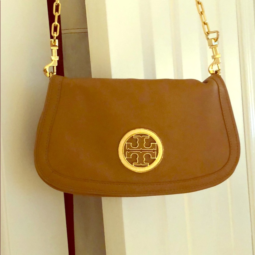 Camel Tory Burch crossbody bag